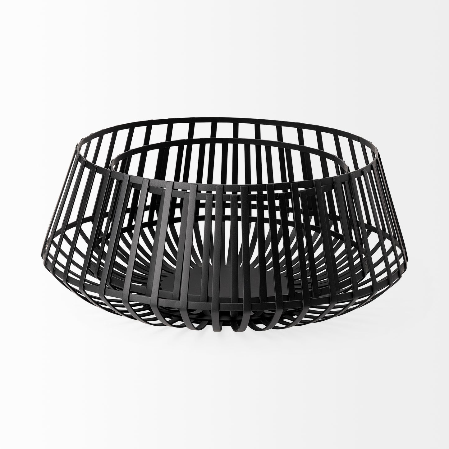 Emilio Set of 2 Black Metal Slated Bowls