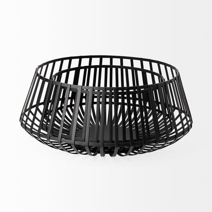 Emilio Set of 2 Black Metal Slated Bowls