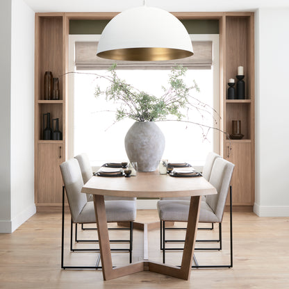 Denver 91.5x38 Rectangular Brown Solid Wood Top & Base Dining Table