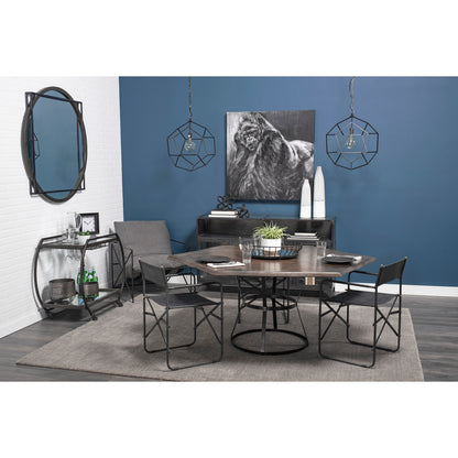 Helena 20L x 20W Black Metal Mirrored Bottom Round Serving Tray