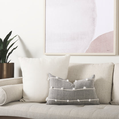 Linda 13 x 21 Navy And Cream With White Detail Decorative Pillow Cover