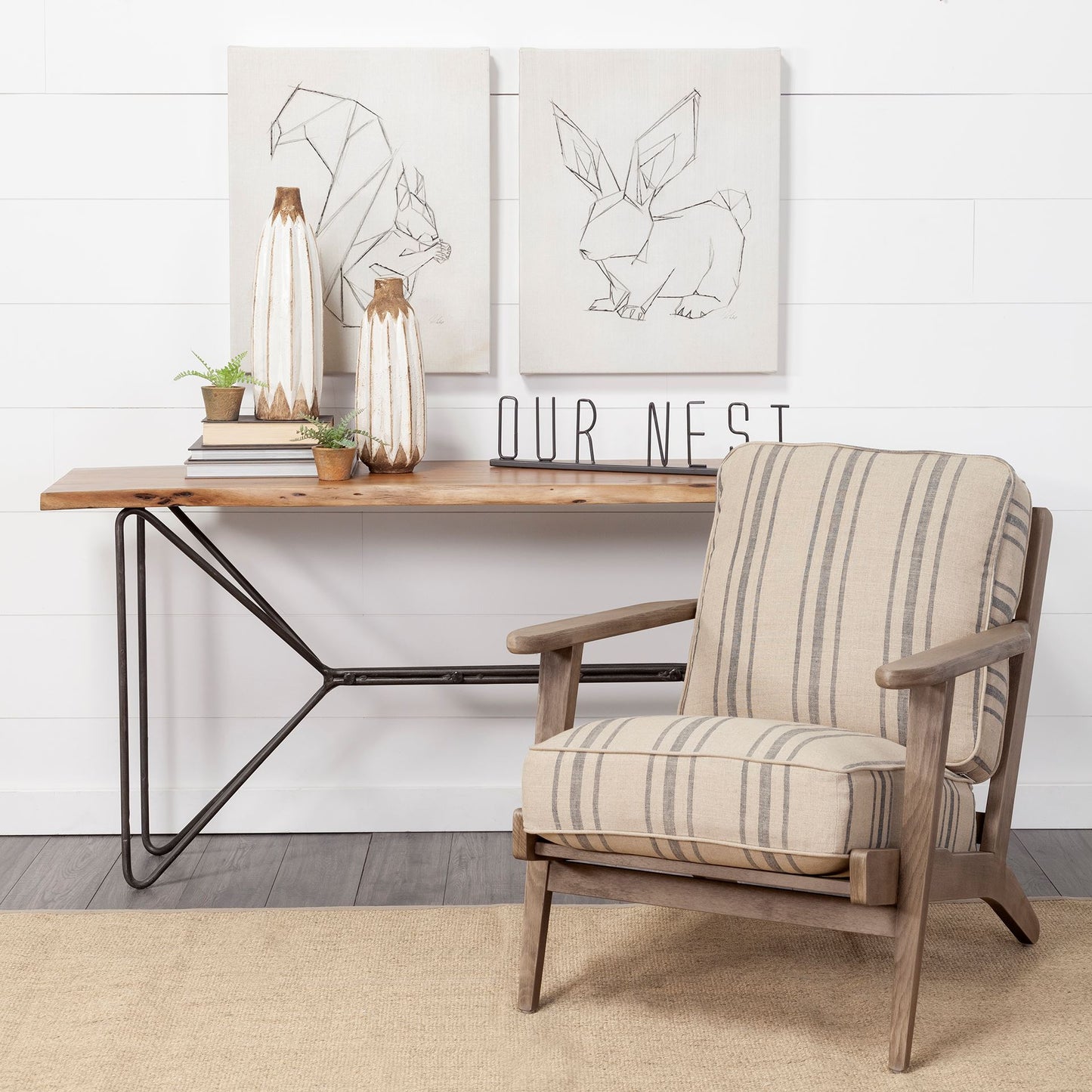 Sisko I Short Rustic Brown White Ceramic Vase