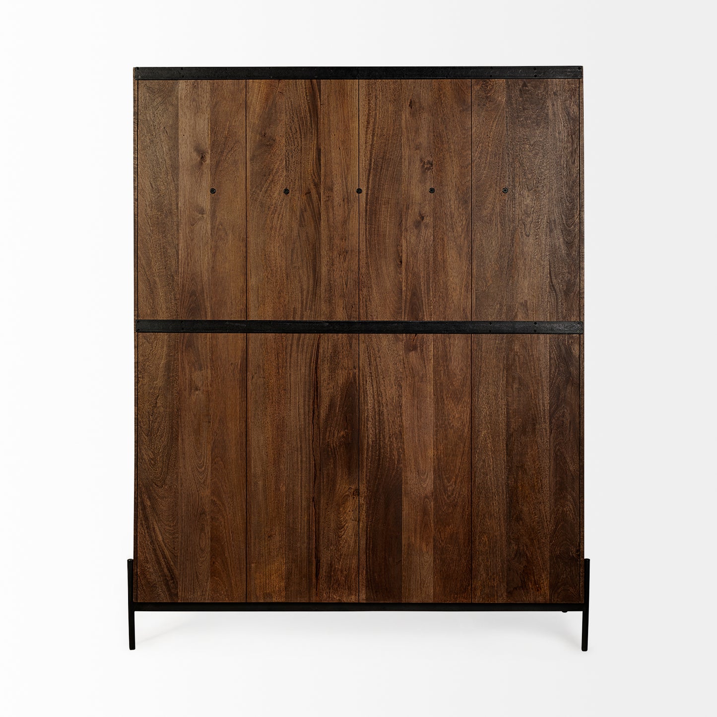 Glenn V 56L x 17W Dark Brown Wood w/ Cream Fabric Seat, 3 Drawers Hall Tree