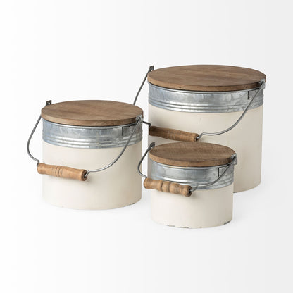 Alani (Set of 3) White Metal Storage Boxes