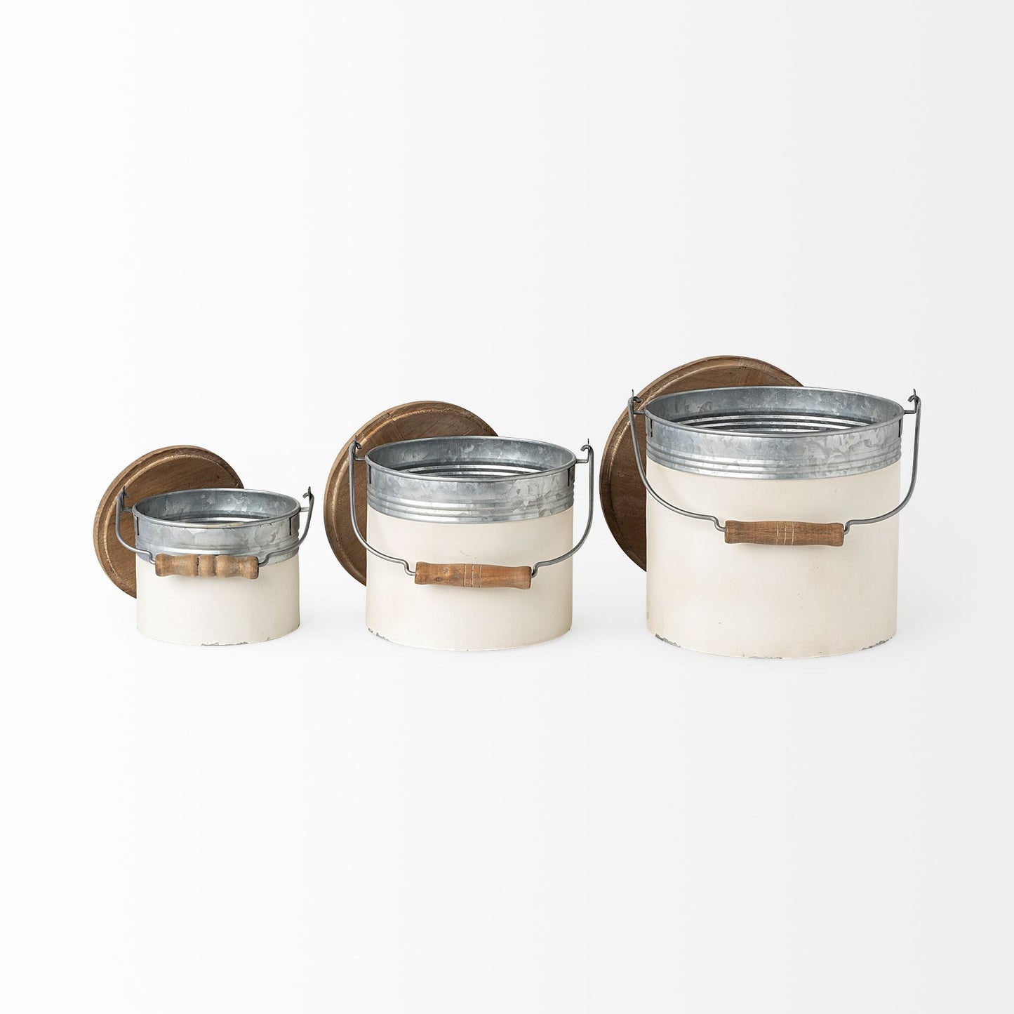 Alani (Set of 3) White Metal Storage Boxes