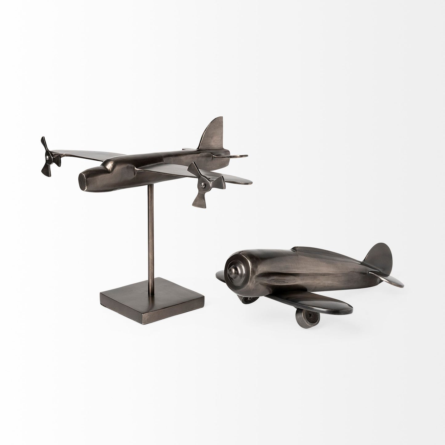 Maverick I 12L x 16W Gray Metal Bomber Plane