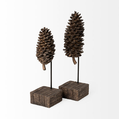 Pinterra (Small) 4L x 4W Brown Resin Pinecone Replica