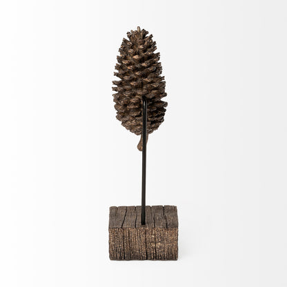Pinterra (Small) 4L x 4W Brown Resin Pinecone Replica