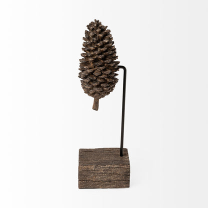 Pinterra (Small) 4L x 4W Brown Resin Pinecone Replica