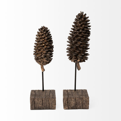Pinterra (Small) 4L x 4W Brown Resin Pinecone Replica