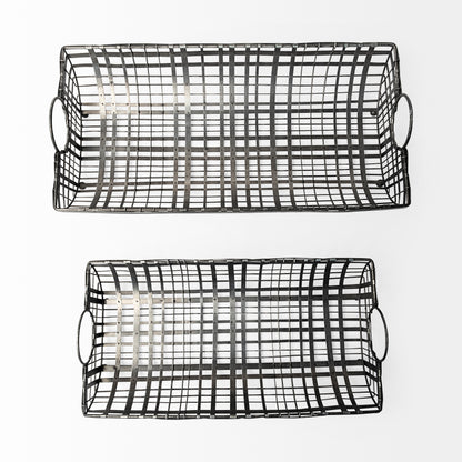 Kenneth (Set of 2) 24L x 12W Gray Metal Baskets