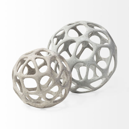 Spiro 6L x 6W Off-White Hollow Decorative Orb