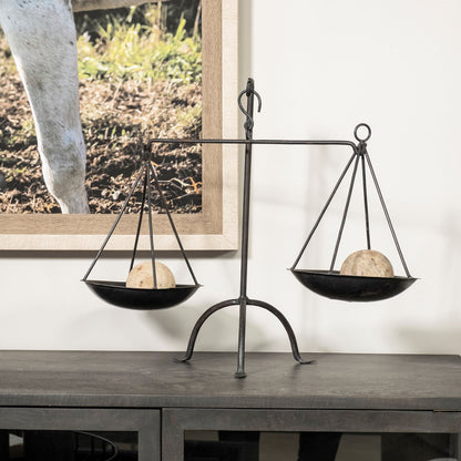 Adilah 16L x 10W Black Metal Vintage Inspired Weighing Scale