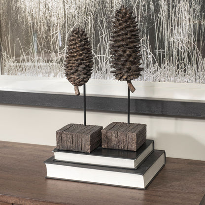 Pinterra (Small) 4L x 4W Brown Resin Pinecone Replica
