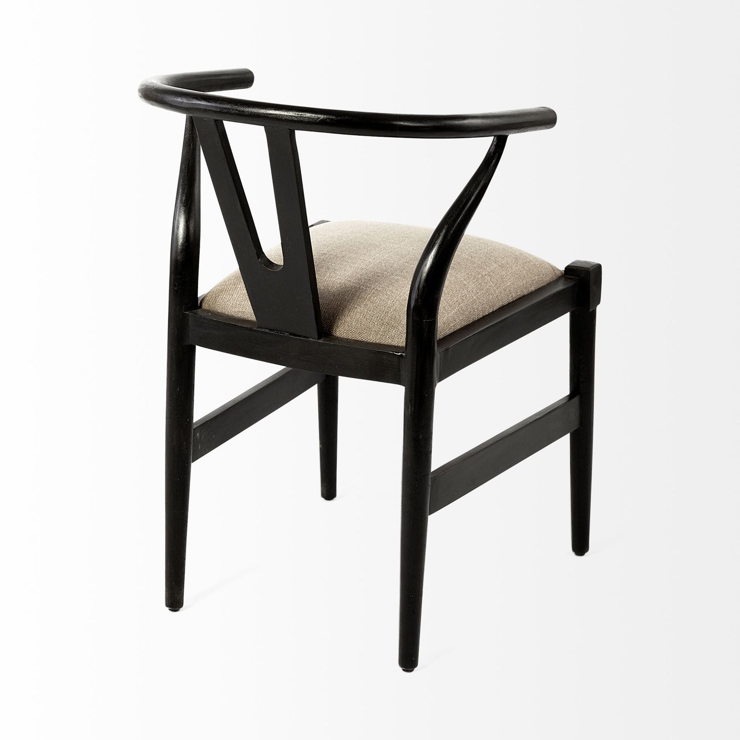 Trixie I Black Wooden Base w/ Dark Taupe Fabric Seat Dining Chair