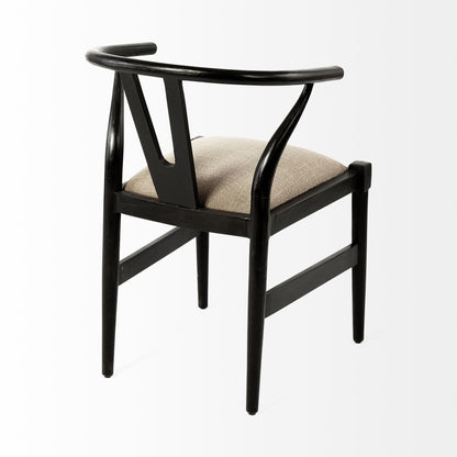 Trixie I Black Wooden Base w/ Dark Taupe Fabric Seat Dining Chair