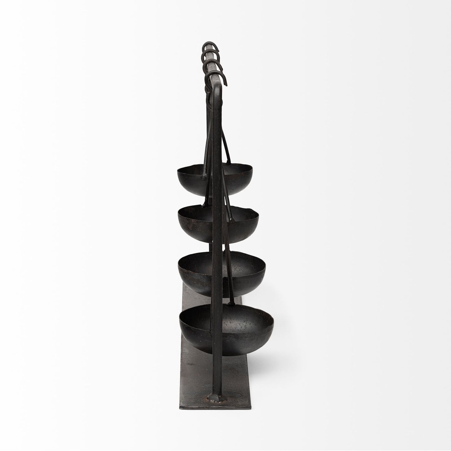 Enos 19L x 3W Black Metal 4 Bowl Ancient Spice Market Decorative Display