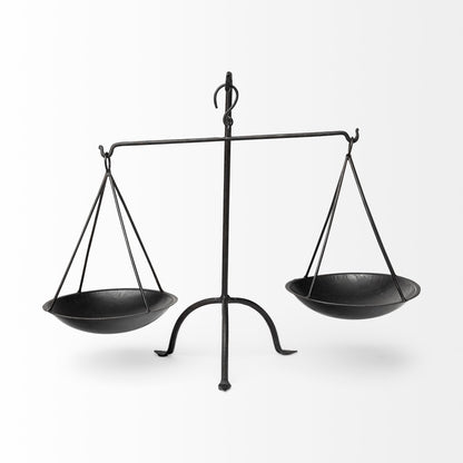 Adilah 16L x 10W Black Metal Vintage Inspired Weighing Scale