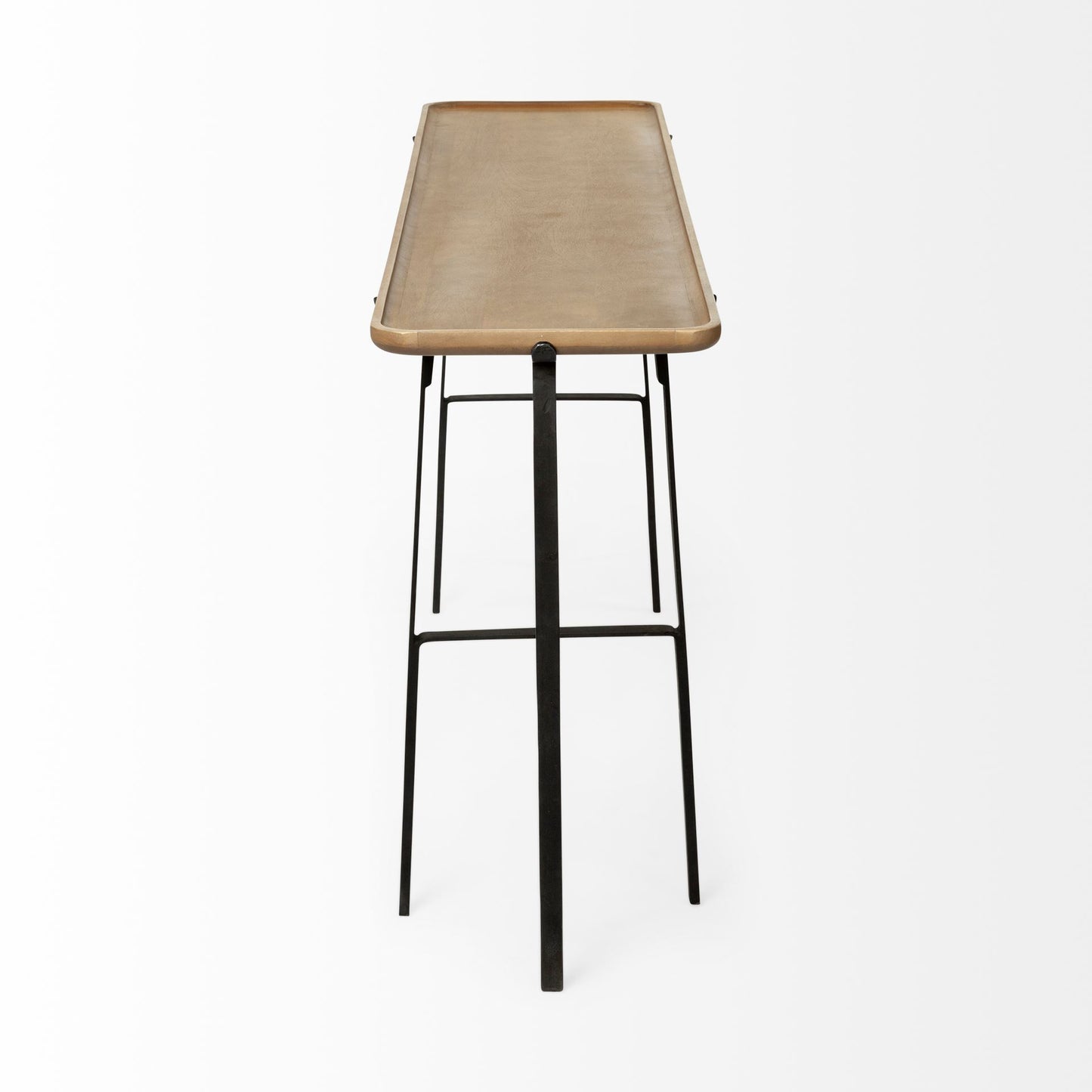 Helios II 60L x 14W x 29H Rectangular Brown Raised Edge Top Console Table