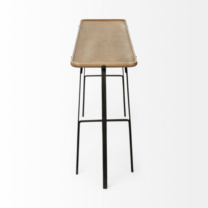 Helios II 60L x 14W x 29H Rectangular Brown Raised Edge Top Console Table