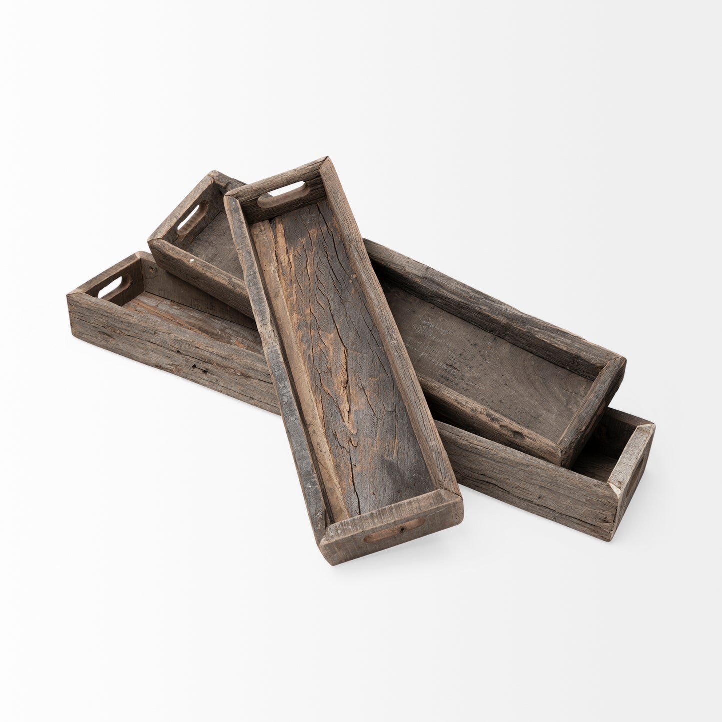 Vernon (Small) 24L x 7W Brown Reclaimed Wood Tray
