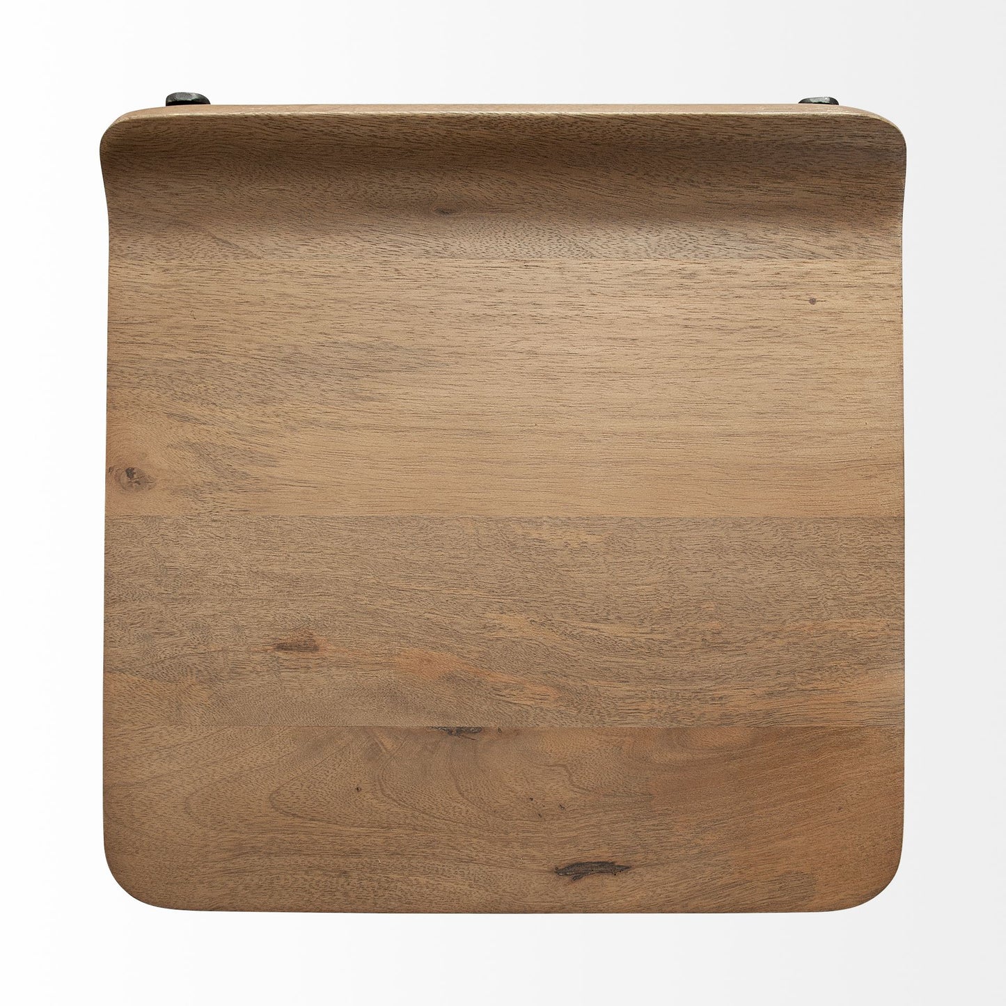 Conan 25" Seat Height Brown Wood Seat Black Metal Frame Counter Stool