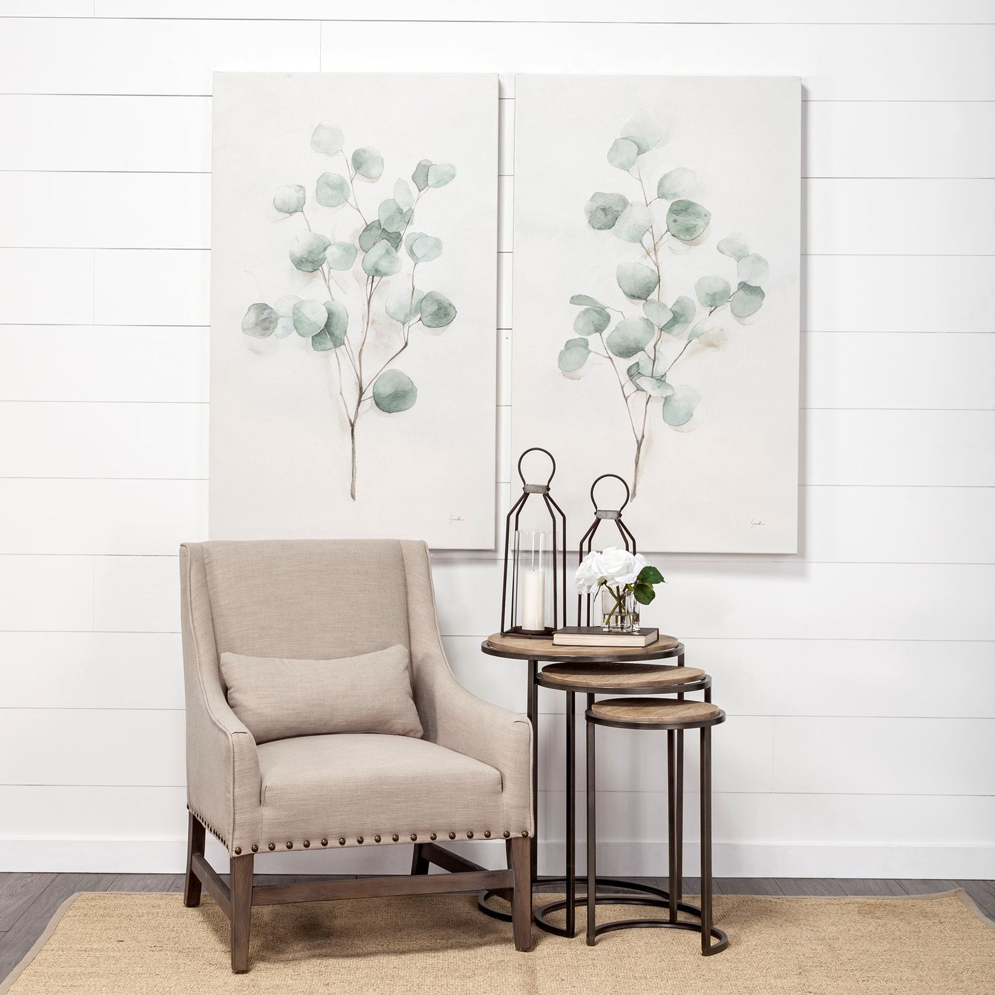 Kingston II Small Rustic Metal Framed Table Candle Holder