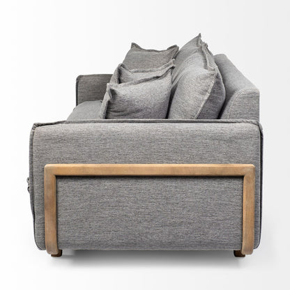 Roy I 84" Castlerock Gray Upholstered Three Seater Sofa