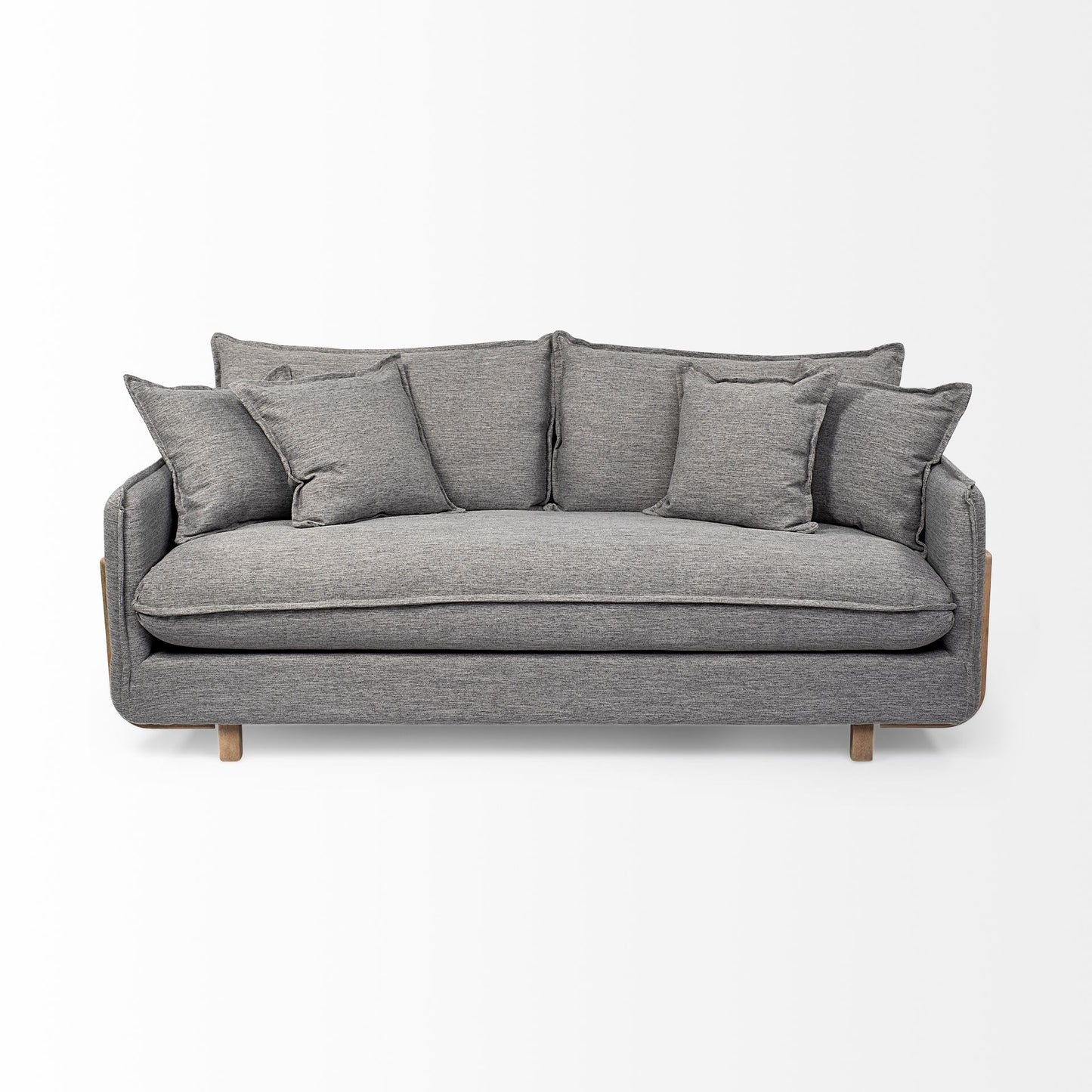 Roy I 84" Castlerock Gray Upholstered Three Seater Sofa