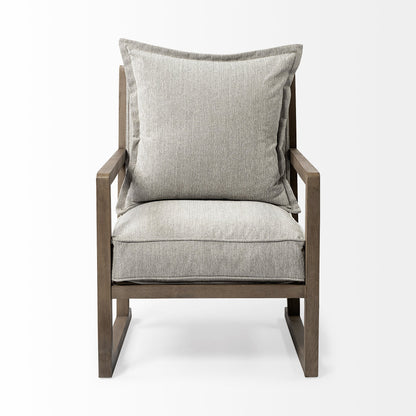 Sherlock Frost Gray Wood Frame Accent Chair