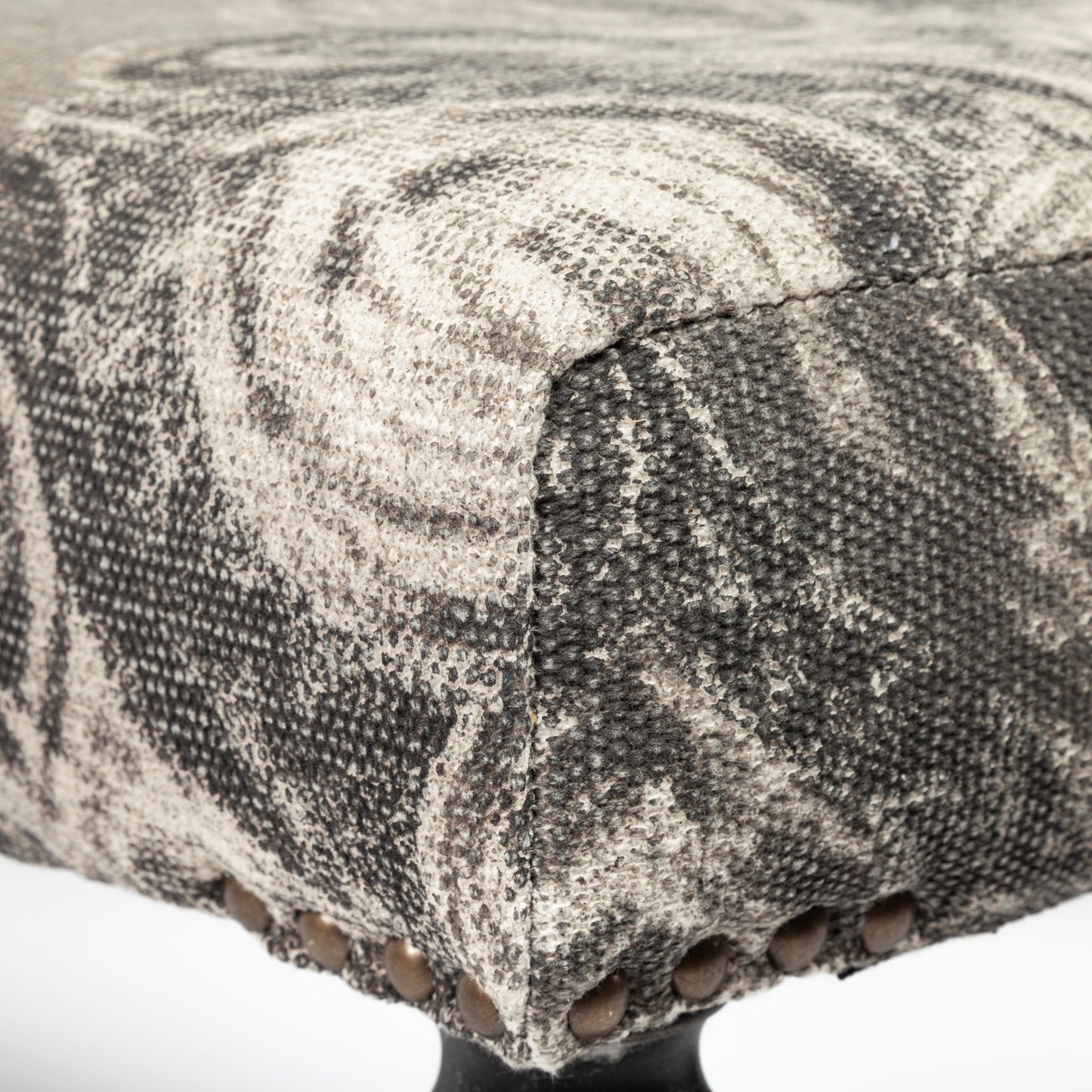 Alhambra 55L x 14W Upholstered Gray Seat W/Black Wood Legs Accent Bench