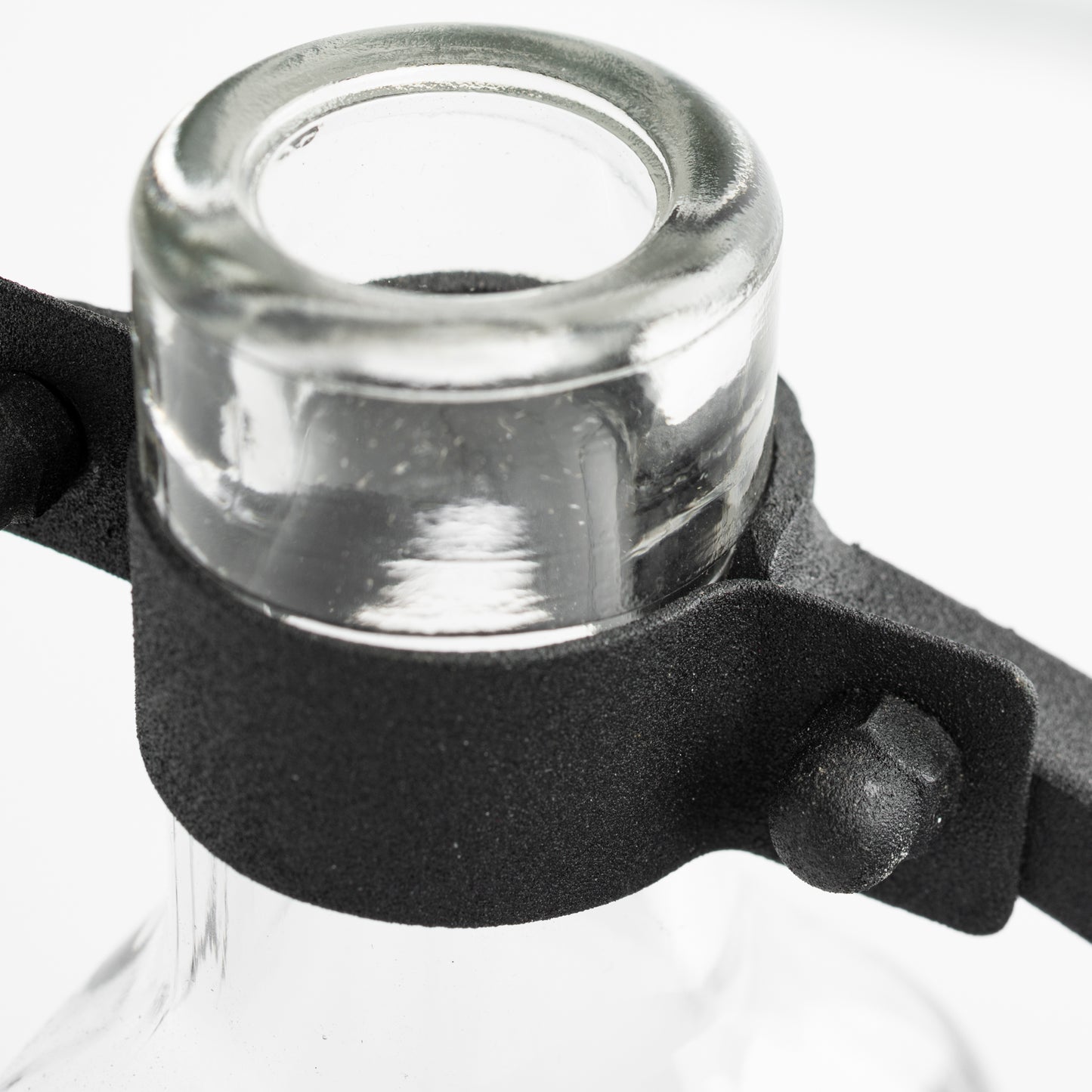 Monica I Short Black Metal Glass Bottle Vase