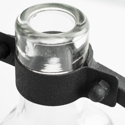 Monica I Short Black Metal Glass Bottle Vase