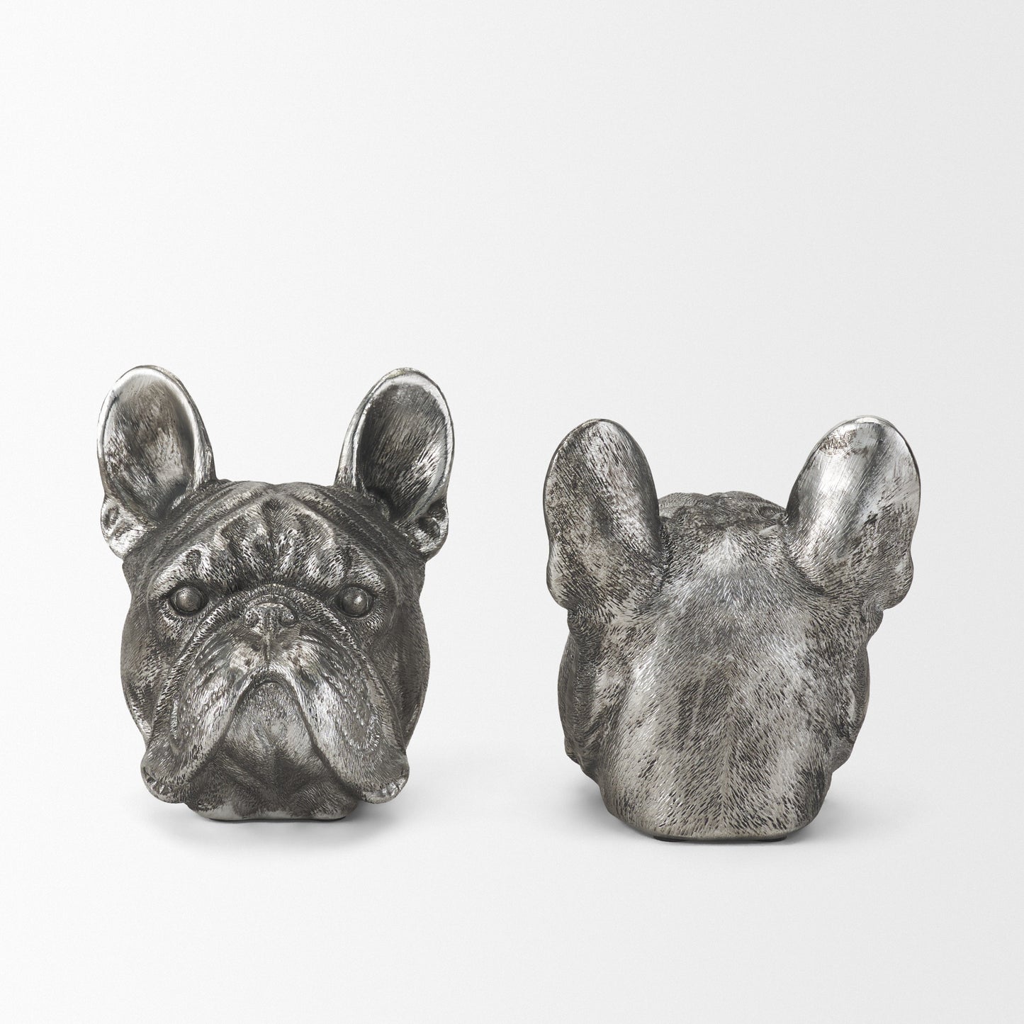 Bruno (Set of 2) 5L x 5W Silver American Bulldog Bookends