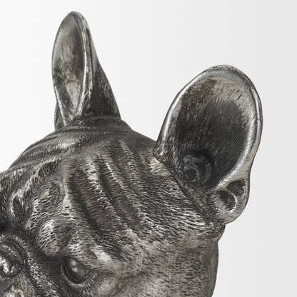 Bruno (Set of 2) 5L x 5W Silver American Bulldog Bookends