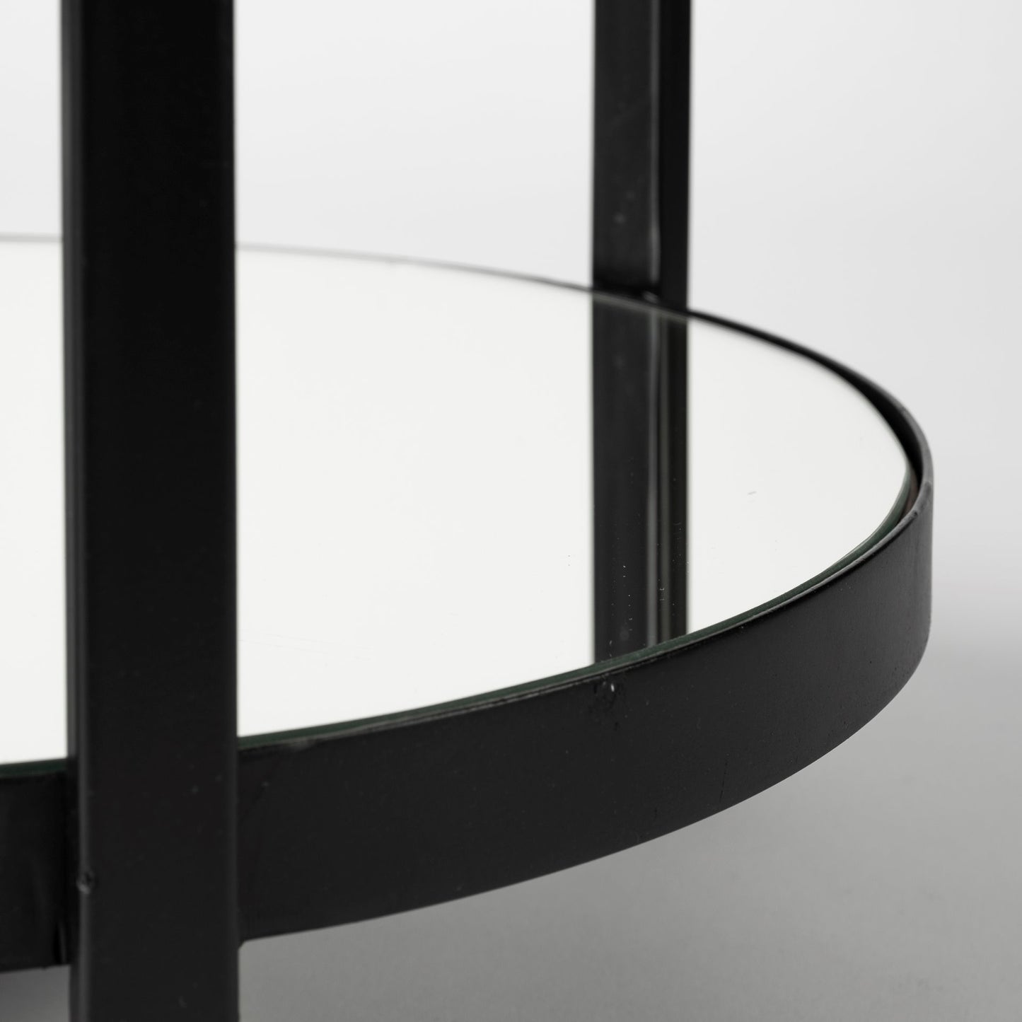 Eleonore Black Metal Frame Two-Tier w/Glass Shelves Bar Cart