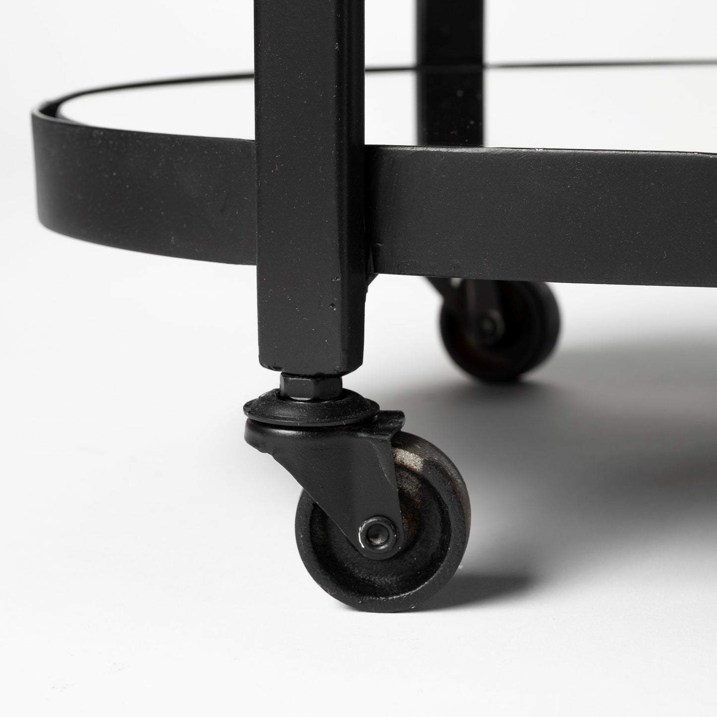 Eleonore Black Metal Frame Two-Tier w/Glass Shelves Bar Cart