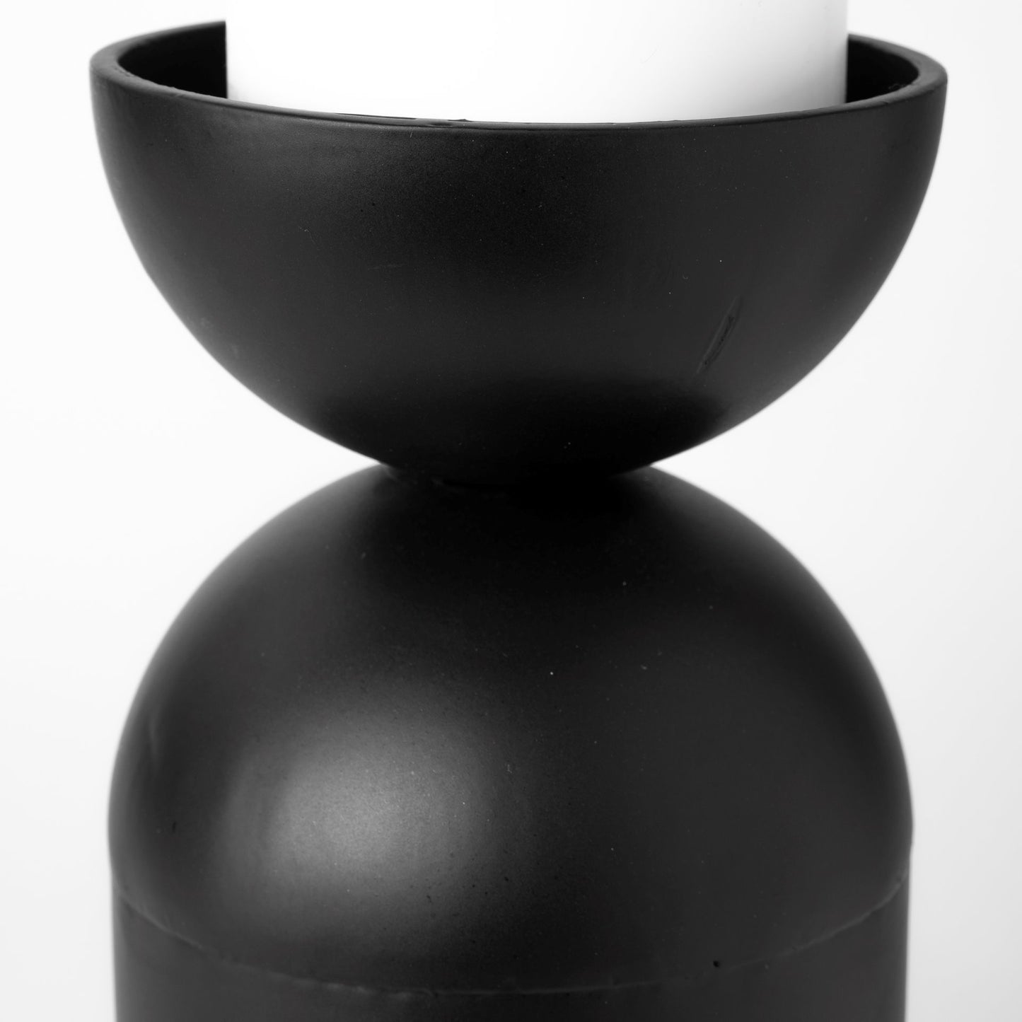 Alex Small Black Metal Cylindrical Table Candle Holder