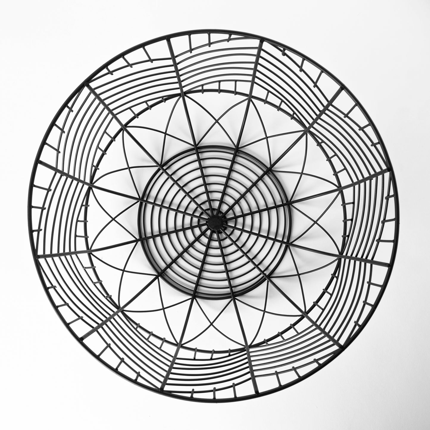 Idris Set of 2 Black Metal Geometric Mesh Bowls