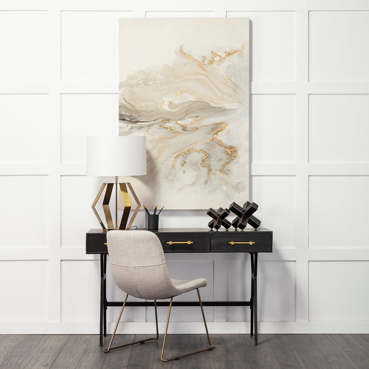 Abel (Small) 8L x 7W Black Metal Jack W/ Gold Accents