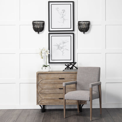 Carollan I (Small) 7L x 7W Black Geometric Wood Ball Jack