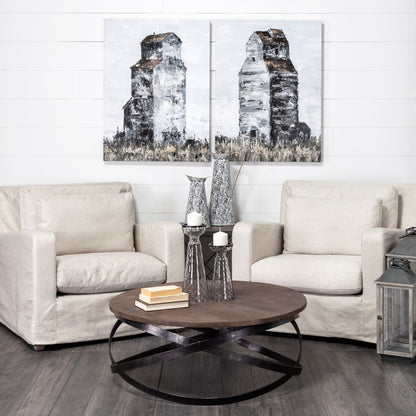 Shandra I Small Glass w/Metal Wire Snakeskin Pattern Table Candle Holder