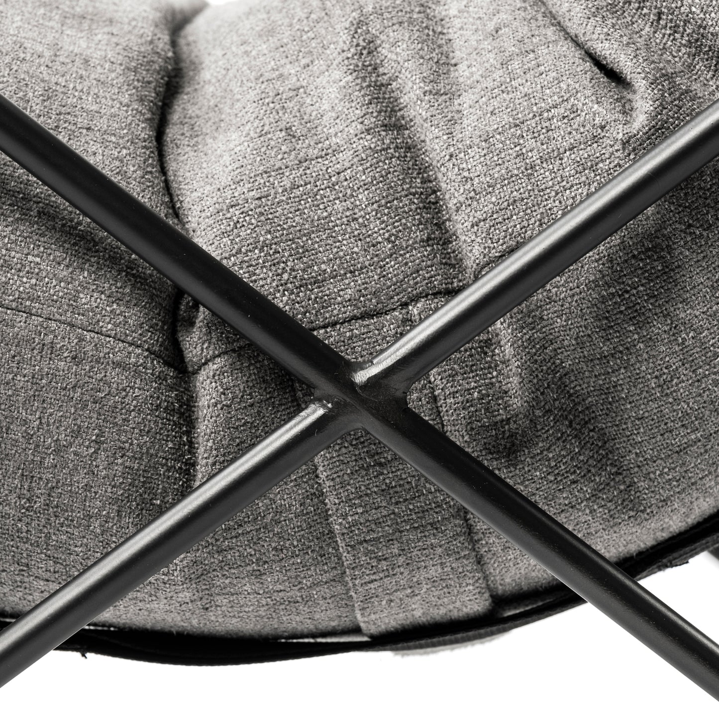 Leonidas 28.5L x 29.5W x 34.0H Grey Fabric Wrap Black Metal Frame Accent Chair