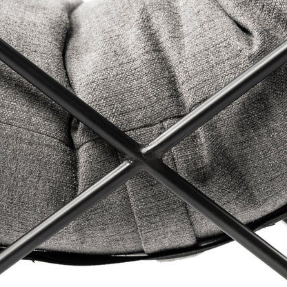 Leonidas 28.5L x 29.5W x 34.0H Grey Fabric Wrap Black Metal Frame Accent Chair