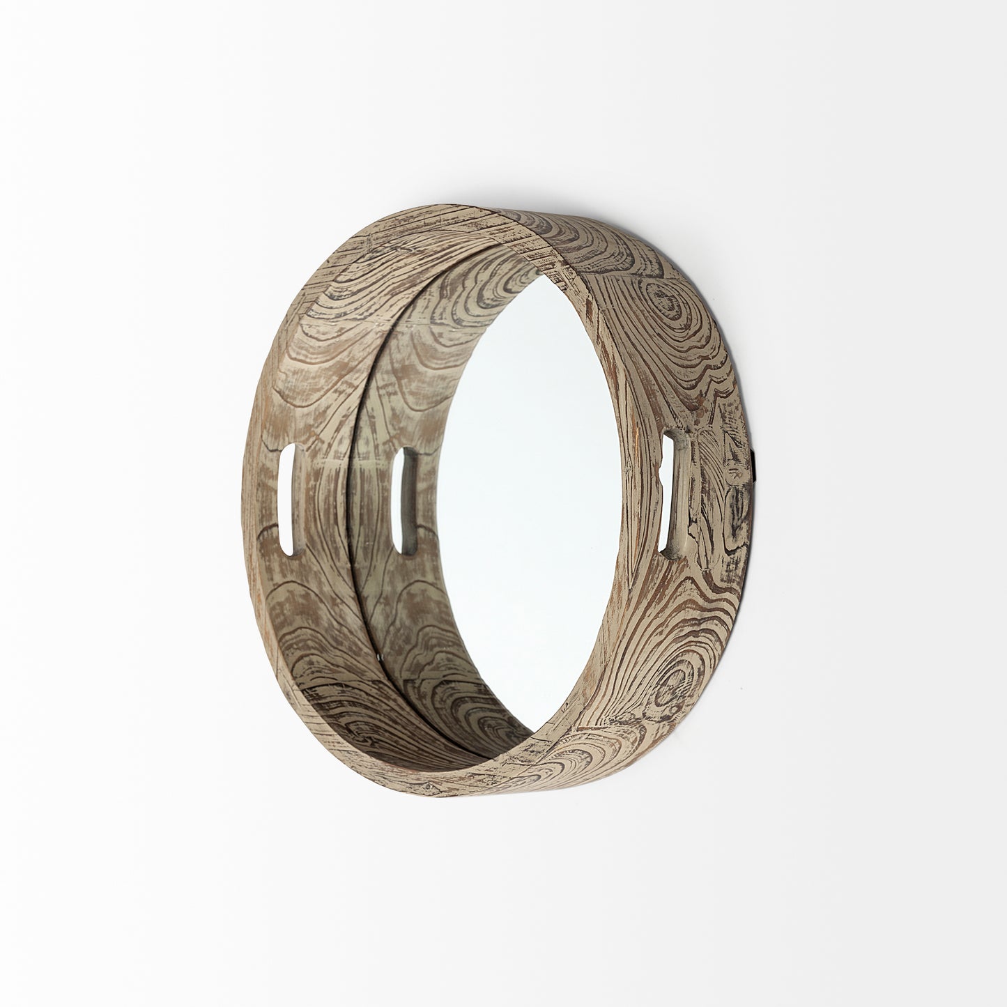 Whittier Small 20L x 20W Brown Wooden Mirrored Base Tray