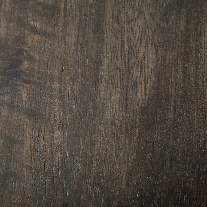 Givens 24.25"H Seat Height Brown Wood Seat Gold Metal Frame Stool