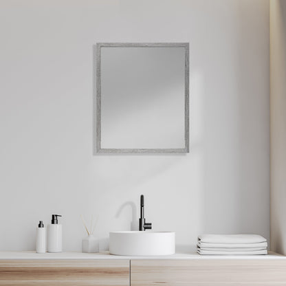Bristol Grey 20x24 Faux Wood Frame Bathroom Vanity Mirror
