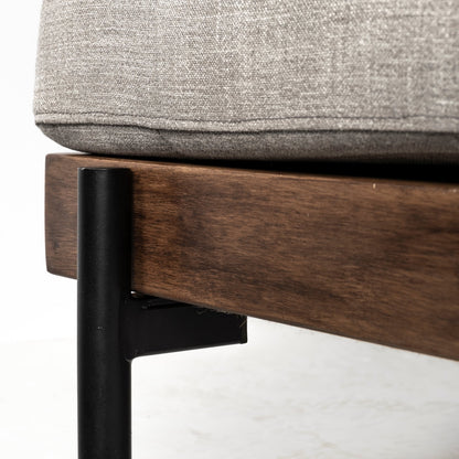 Colburne I Gray Fabric W/ Wood and Iron Frame Accent Chair