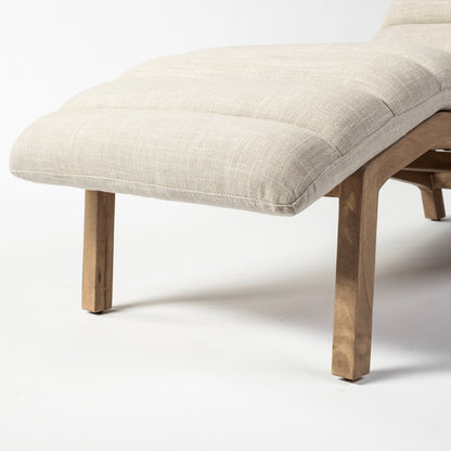 Pierre Beige Fabric Upholstered Armless Chaise Lounge Chair