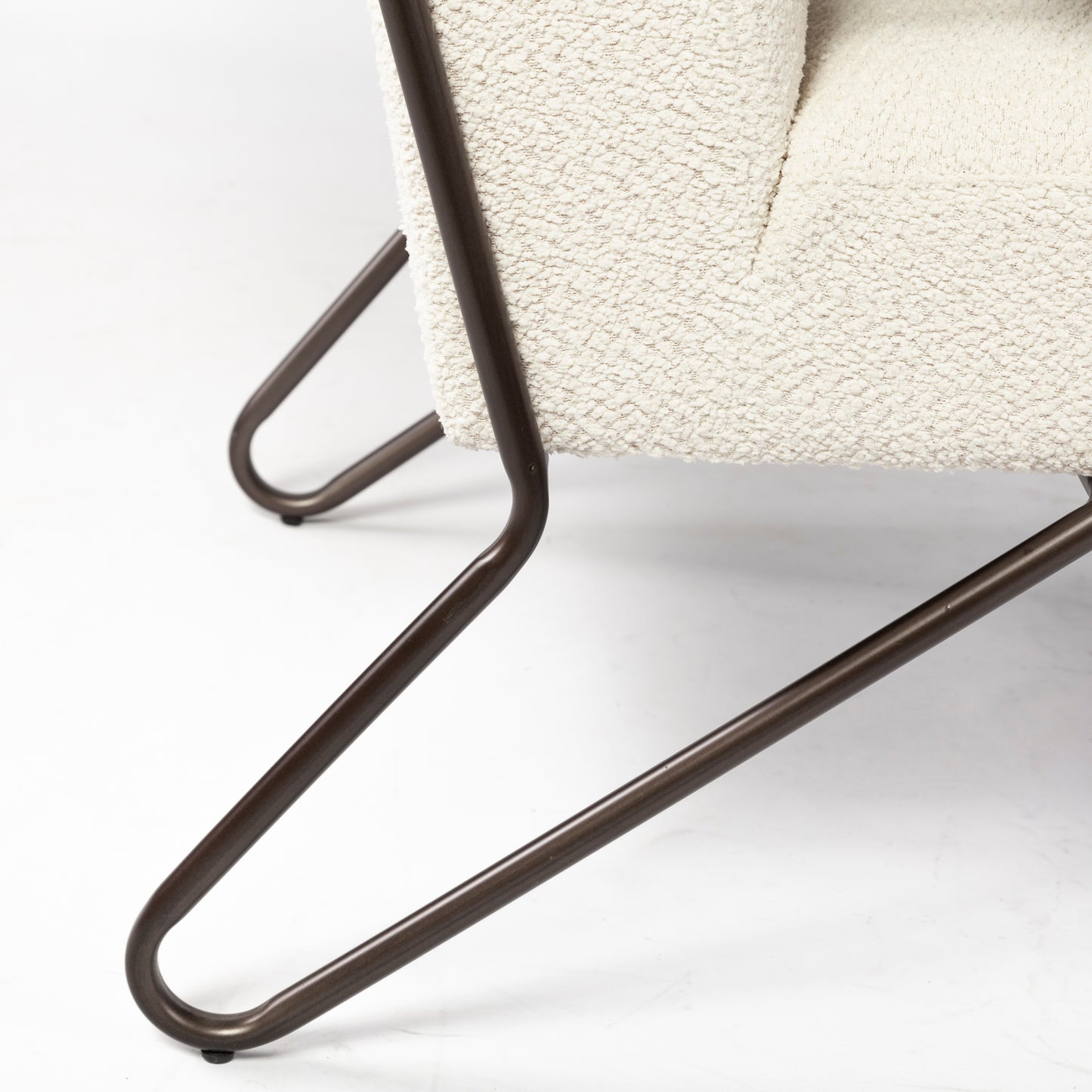 Vicunya Cream Fabric W/Gun Metal Gray Metal Frame Accent Chair